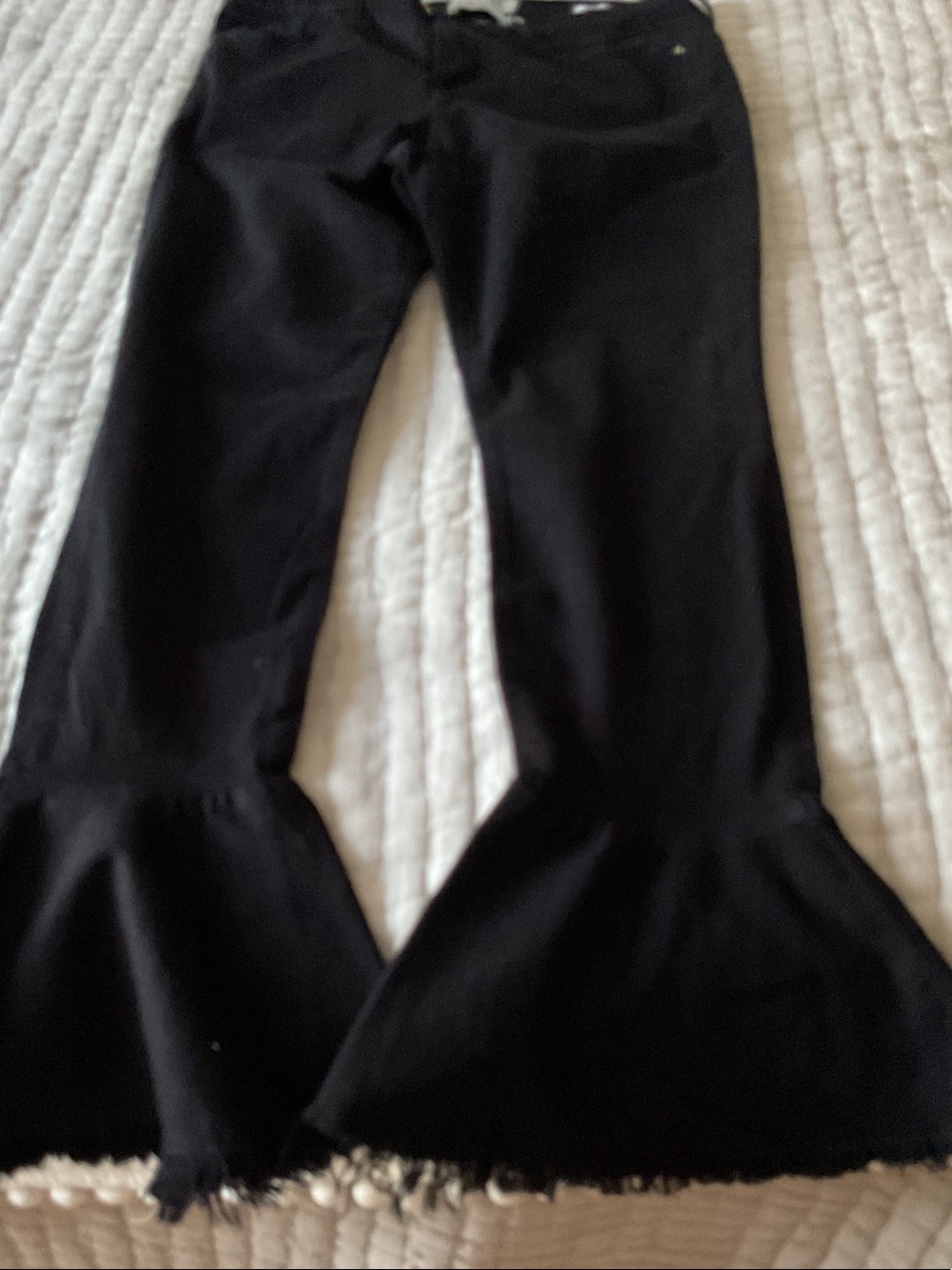 Frame Denim Girls Black Flared Hem Bottoms